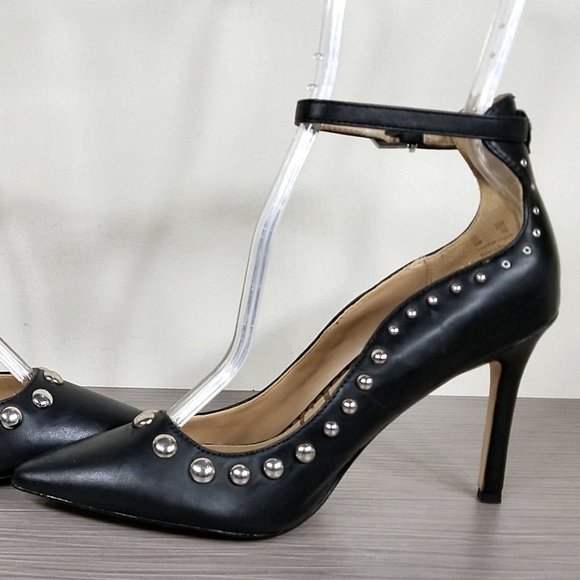 Sam Edelman Helen Ankle Strap Pump, Black Leather, Womens Size 5 M / 35 - Picture 6 of 11